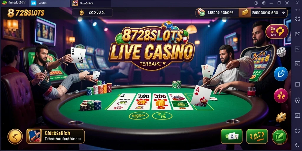 Tampilan gameplay menarik di 8728SLOTS saat bermain Live Casino.