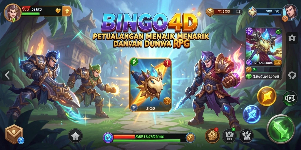 Tangkapan layar dari gameplay RPG yang mendebarkan di BINGO4D.