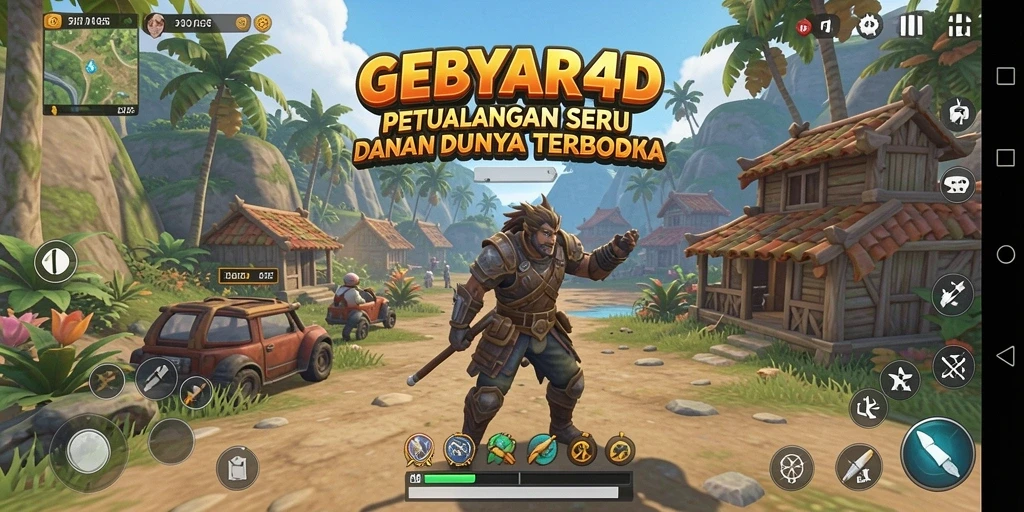Screenshot gameplay GEBYAR4D menampilkan petualangan luar biasa di dunia terbuka.