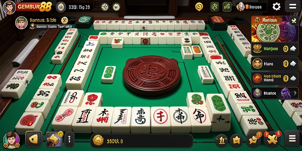 Tampilan gameplay menarik dari GEMBUR88 dalam permainan Mahjong.