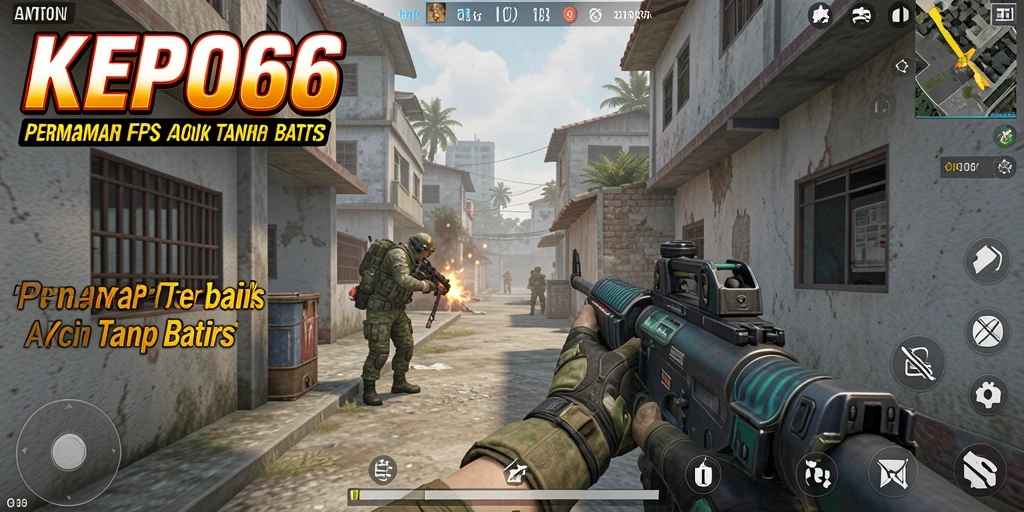 Screenshot gameplay KEPO66 dengan aksi tembak-menembak yang seru.