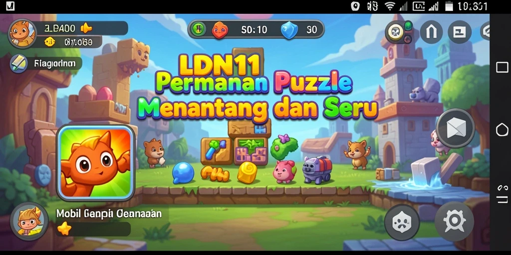 Screenshot utama LDN11 menampilkan gameplay Puzzle yang menarik.