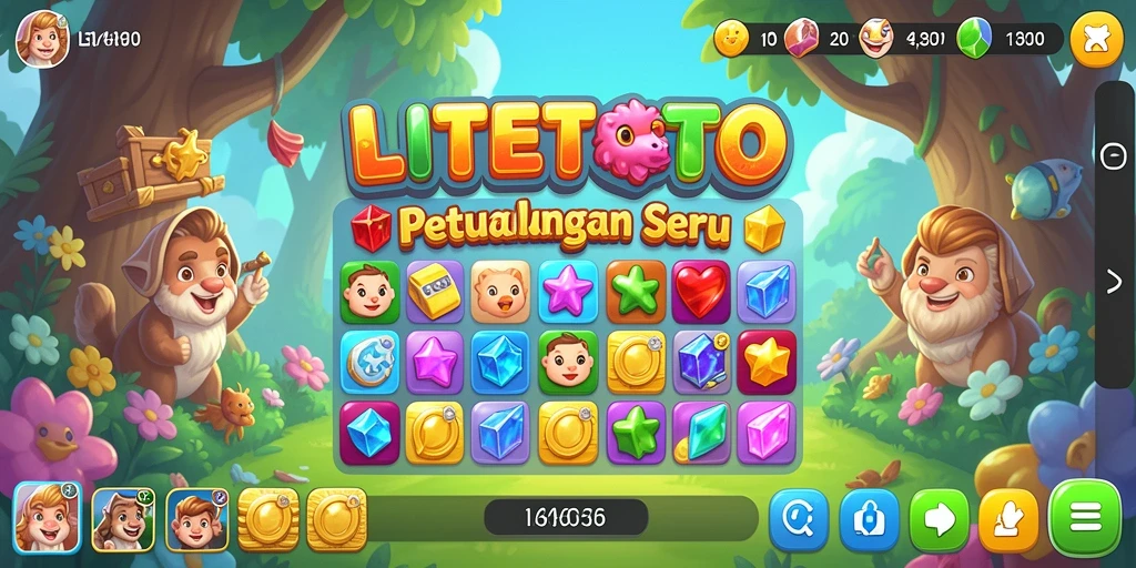 Tangkapan layar LITETOTO menampilkan serunya gameplay Match-3.
