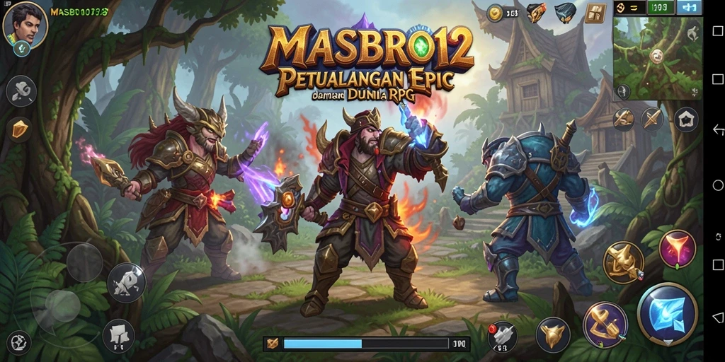 Tampilan menakjubkan dari aksi pertarungan dalam game RPG MASBRO12.