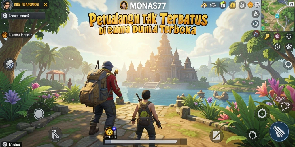 Tampilan menarik gameplay Open World MONAS77 dengan petualangan seru.