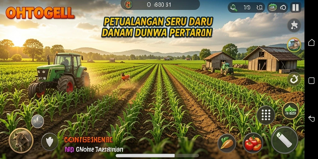 Tampilan menarik dari gameplay OHTOGEL di dunia pertanian.