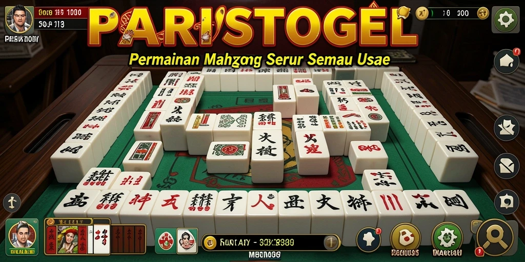 Tampilan gameplay seru dari PARISTOGEL dengan grafis Mahjong yang menarik.