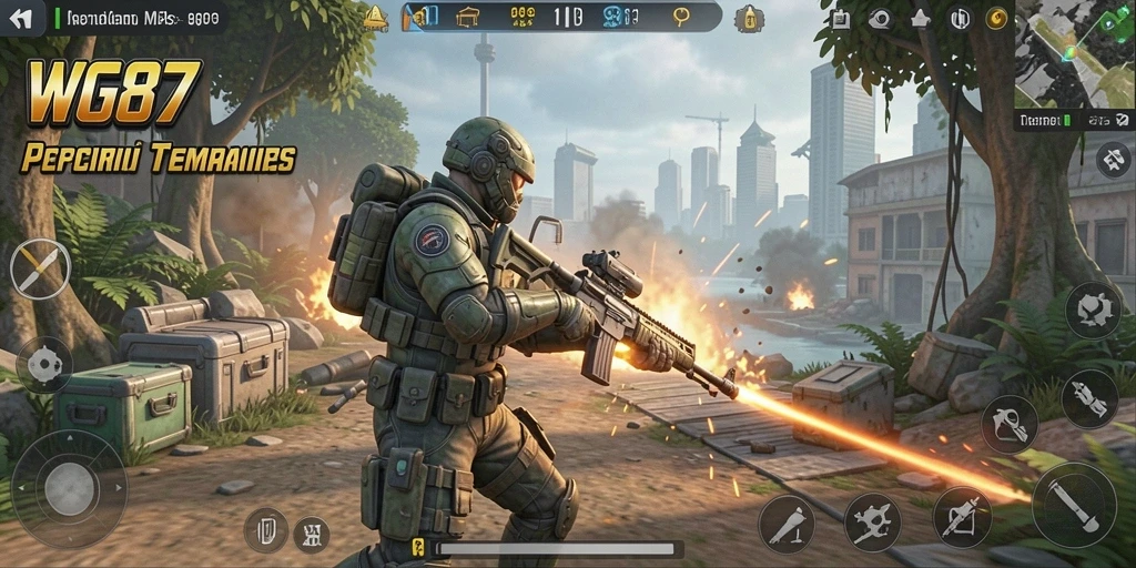 Tangkapan layar gameplay menampilkan aksi seru di TPS.