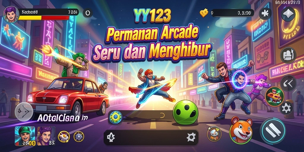 Tangkapan layar menunjukkan gameplay YY123 yang seru dan penuh warna.